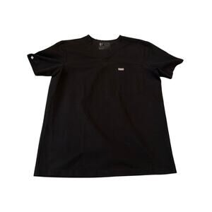 FIGS Black Catarina One-Pocket Scrub Top - Size Medium